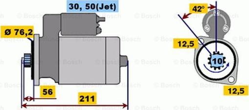 BOSCH 0 001 121 008 - Motorino d'avviamento www.autoricambit.com