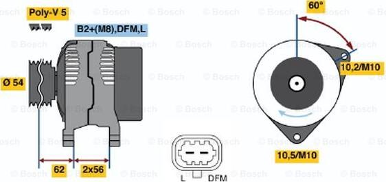 BOSCH 0 124 425 057 - Alternatore www.autoricambit.com