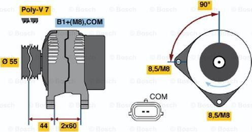 BOSCH 0 124 425 039 - Alternatore www.autoricambit.com