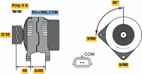 BOSCH 0 124 425 070 - Alternatore www.autoricambit.com