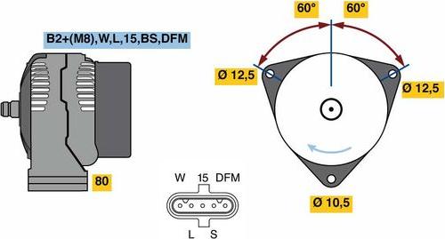 BOSCH 0 124 555 065 - Alternatore www.autoricambit.com