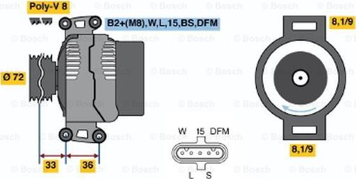 BOSCH 0 124 655 007 - Alternatore www.autoricambit.com