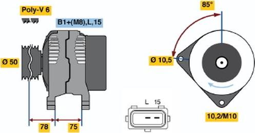 BOSCH 0 124 515 050 - Alternatore www.autoricambit.com