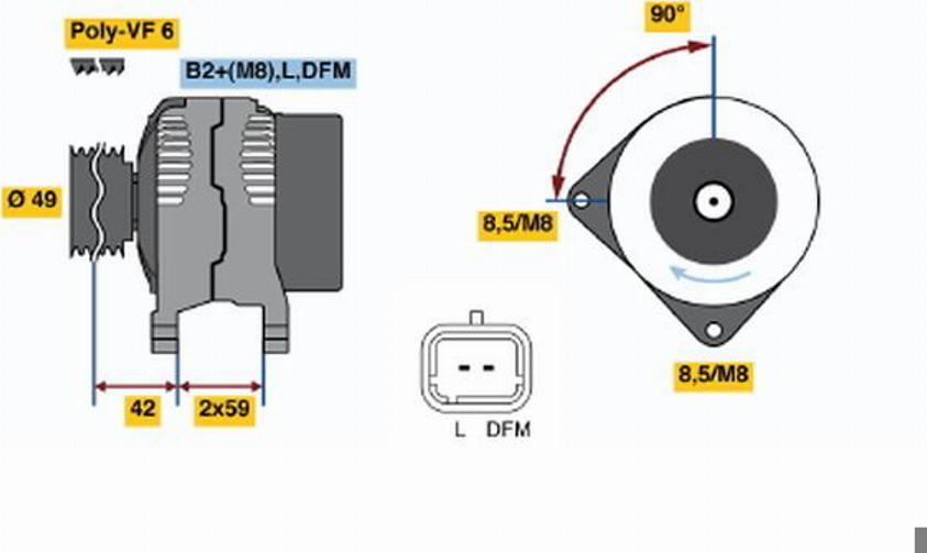 BOSCH 0 124 525 047 - Alternatore www.autoricambit.com