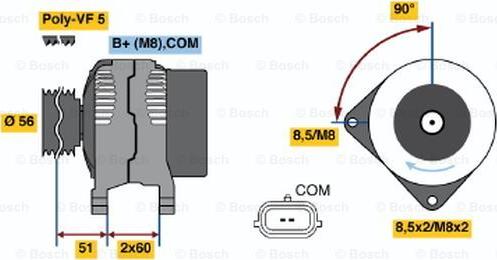 BOSCH 0 124 525 069 - Alternatore www.autoricambit.com