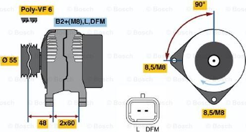 BOSCH 0 124 525 082 - Alternatore www.autoricambit.com