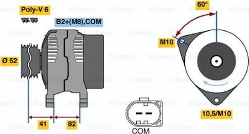 BOSCH 0 124 525 106 - Alternatore www.autoricambit.com