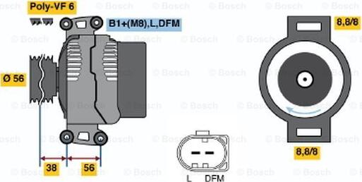 BOSCH 0 124 615 009 - Alternatore www.autoricambit.com