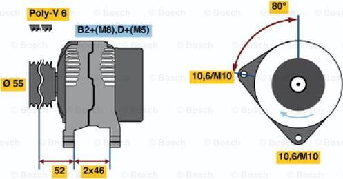 BOSCH 0 124 615 002 - Alternatore www.autoricambit.com