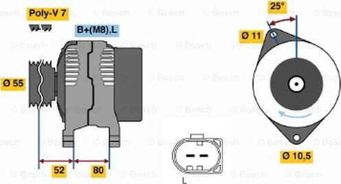 BOSCH 0 124 525 020 - Alternatore www.autoricambit.com