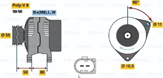 BOSCH 0 124 325 052 - Alternatore www.autoricambit.com