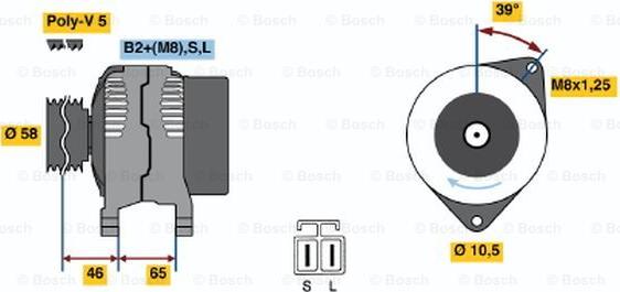 BOSCH 0 124 325 008 - Alternatore www.autoricambit.com