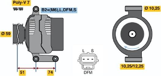 BOSCH 0 124 325 100 - Alternatore www.autoricambit.com