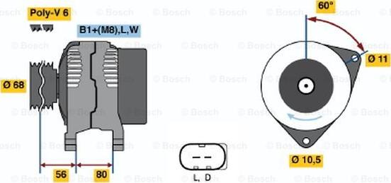 BOSCH 0 124 320 002 - Alternatore www.autoricambit.com