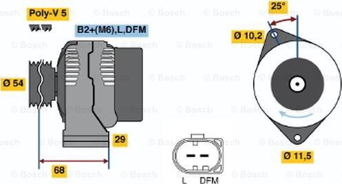 BOSCH 0 124 225 020 - Alternatore www.autoricambit.com