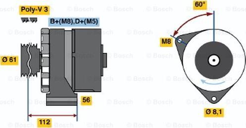 BOSCH 0 120 469 011 - Alternatore www.autoricambit.com