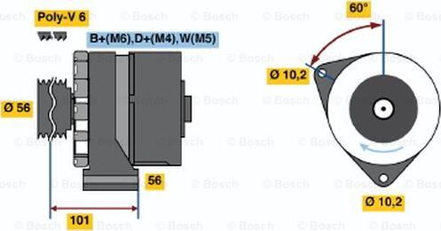 BOSCH 0 120 488 136 - Alternatore www.autoricambit.com