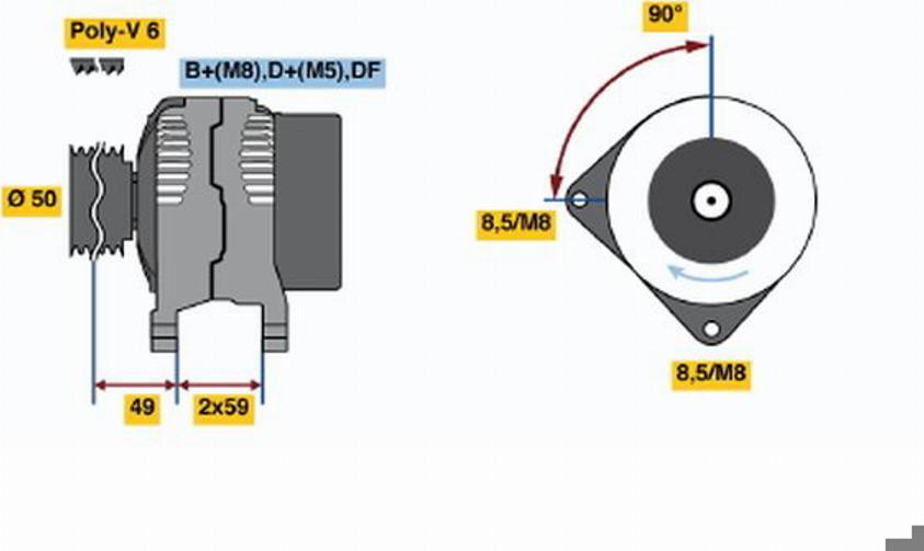 BOSCH 0 123 510 009 - Alternatore www.autoricambit.com