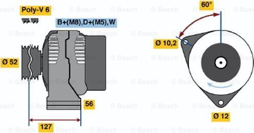 BOSCH 0 123 320 057 - Alternatore www.autoricambit.com