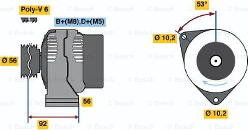 BOSCH 0 123 310 013 - Alternatore www.autoricambit.com