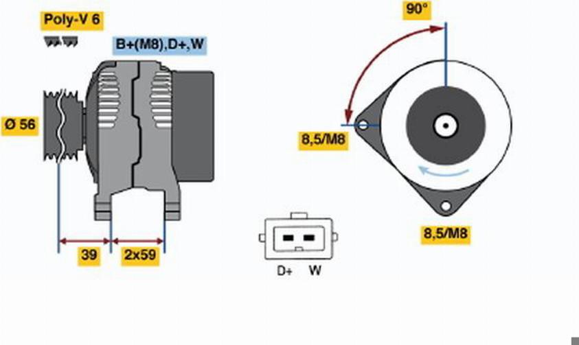 BOSCH 0 123 310 025 - Alternatore www.autoricambit.com