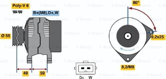 BOSCH 0 123 320 006 - Alternatore www.autoricambit.com