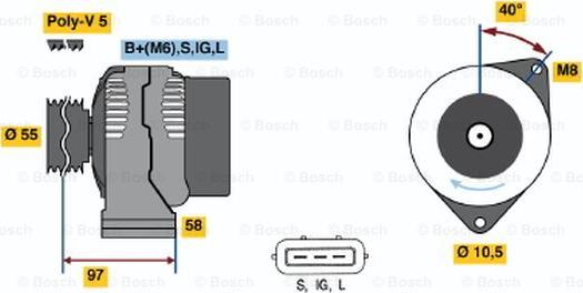 BOSCH 0 123 325 003 - Alternatore www.autoricambit.com