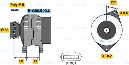 BOSCH 0 123 325 002 - Alternatore www.autoricambit.com