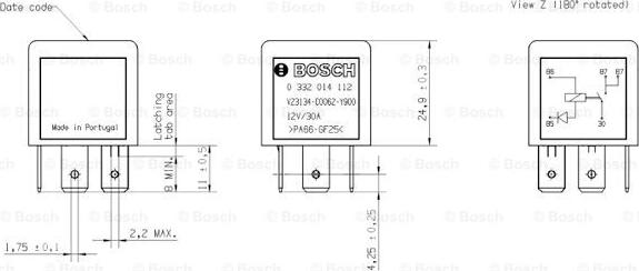 BOSCH 0 332 014 112 - Relè, Corrente di lavoro www.autoricambit.com