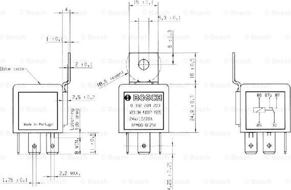 BOSCH 0 332 204 203 - Relè, Corrente di lavoro www.autoricambit.com