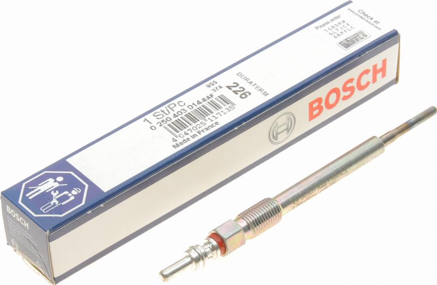 BOSCH 0 250 403 014 - Candeletta www.autoricambit.com