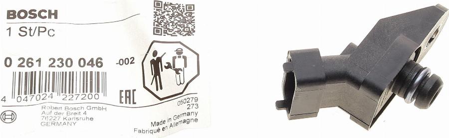 BOSCH 0 261 230 046 - Sensore, Pressione carburante www.autoricambit.com