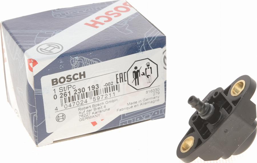 BOSCH 0 261 230 193 - Sensor MAP, pressione del collettore di aspirazione www.autoricambit.com