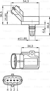 BOSCH 0 261 230 105 - Sensor MAP, pressione del collettore di aspirazione www.autoricambit.com