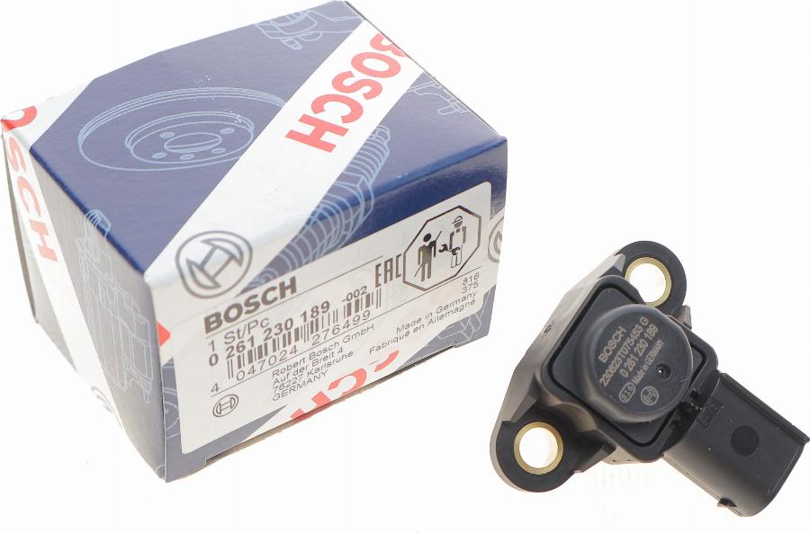 BOSCH 0 261 230 189 - Sensor MAP, pressione del collettore di aspirazione www.autoricambit.com