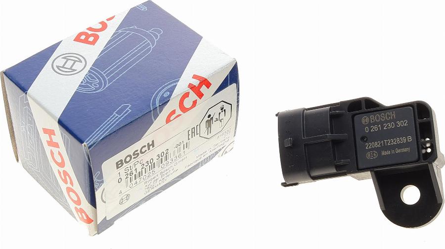 BOSCH 0 261 230 302 - Sensor MAP, pressione del collettore di aspirazione www.autoricambit.com