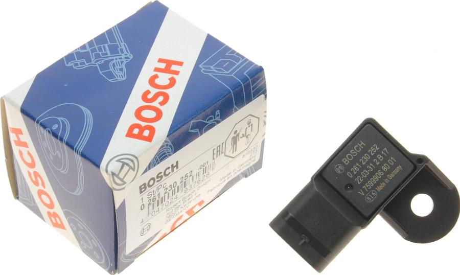 BOSCH 0 261 230 252 - Sensor MAP, pressione del collettore di aspirazione www.autoricambit.com