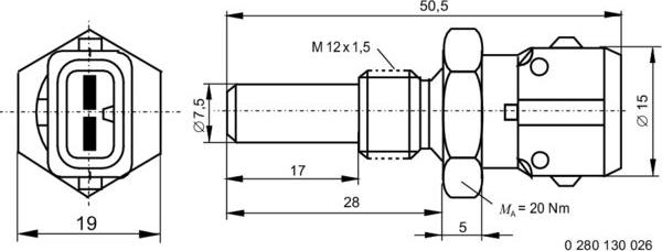 BOSCH 0 280 130 026 - Sensore, Temperatura refrigerante www.autoricambit.com