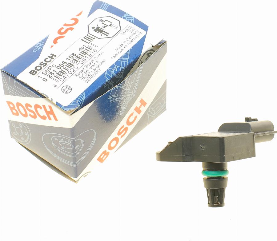 BOSCH 0 281 006 108 - Sensor MAP, pressione del collettore di aspirazione www.autoricambit.com