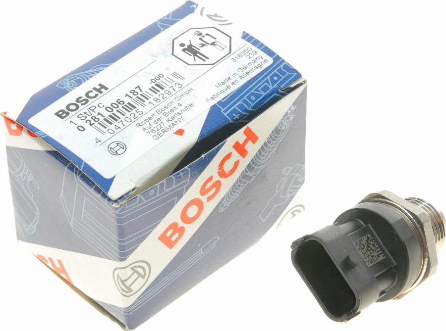 BOSCH 0 281 006 187 - Sensore, Pressione carburante www.autoricambit.com