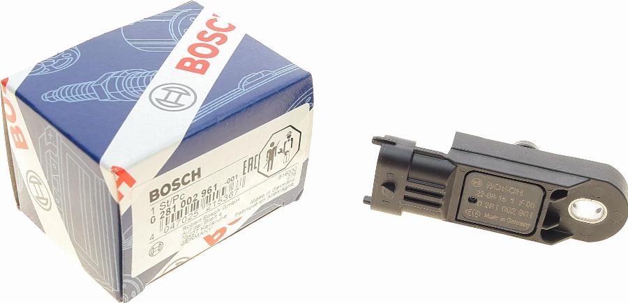 BOSCH 0 281 002 961 - Sensor MAP, pressione del collettore di aspirazione www.autoricambit.com