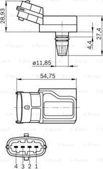 BOSCH 0 281 002 573 - Sensor MAP, pressione del collettore di aspirazione www.autoricambit.com