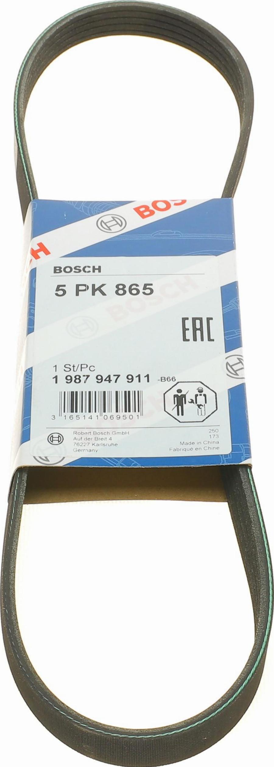 BOSCH 1 987 947 911 - Cinghia Poly-V www.autoricambit.com