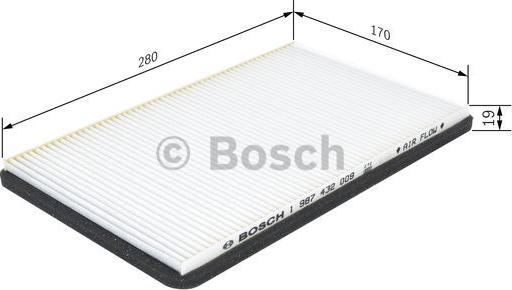 BOSCH 1 987 432 009 - Filtro, Aria abitacolo www.autoricambit.com