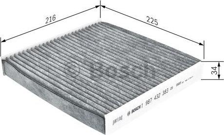 BOSCH 1 987 432 383 - Filtro, Aria abitacolo www.autoricambit.com