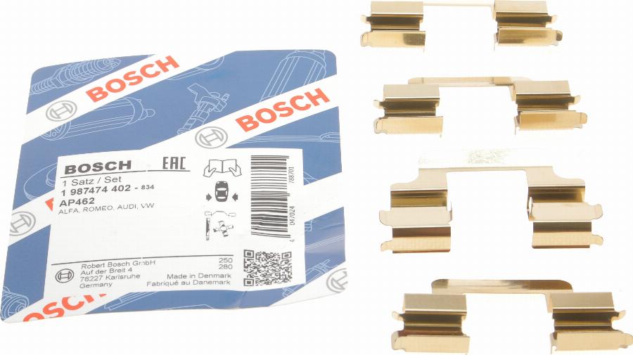 BOSCH 1 987 474 402 - Kit accessori, Pastiglia freno www.autoricambit.com