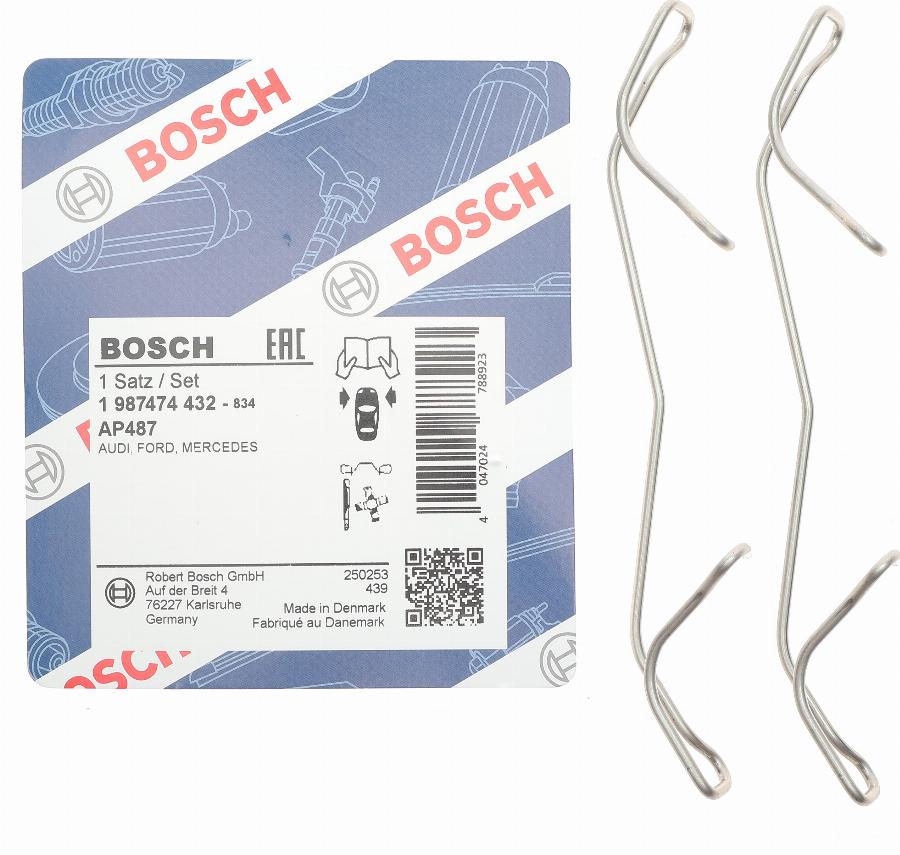 BOSCH 1 987 474 432 - Kit accessori, Pastiglia freno www.autoricambit.com