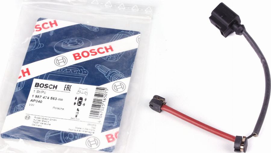 BOSCH 1 987 474 563 - Contatto segnalazione, Usura past. freno/mat. d'attrito www.autoricambit.com