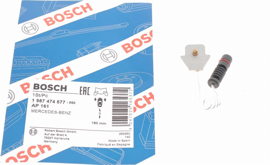 BOSCH 1 987 474 577 - Contatto segnalazione, Usura past. freno/mat. d'attrito www.autoricambit.com