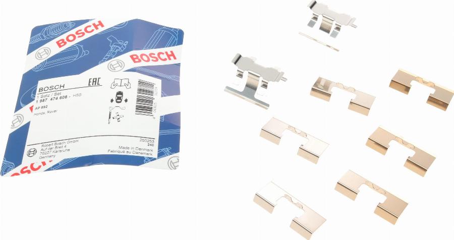 BOSCH 1 987 474 608 - Kit accessori, Pastiglia freno www.autoricambit.com